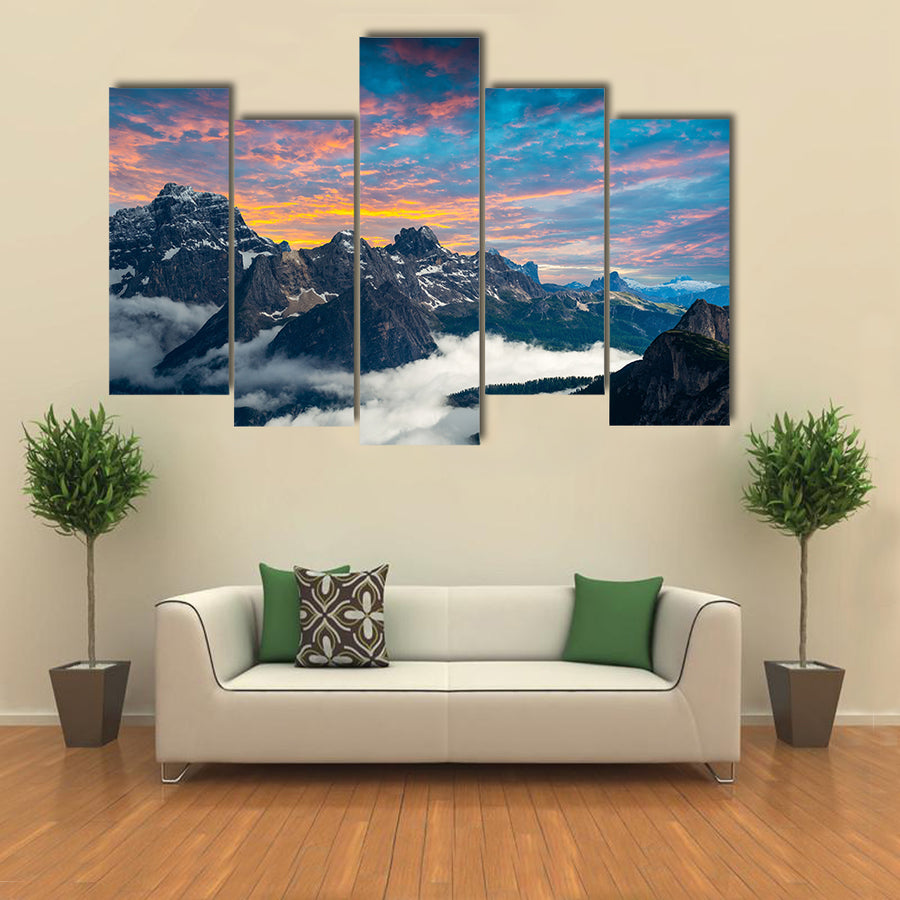 famous Italian National Park Tre Cime di Lavaredo Dolomites, South Tyrol. Auronzo multi panel canvas wall art