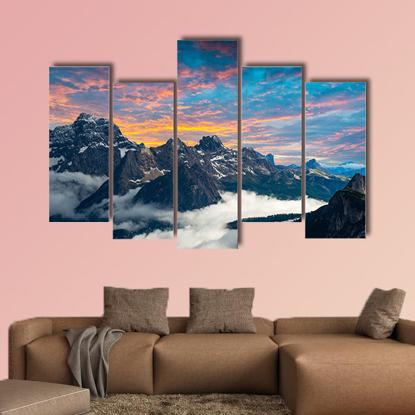 Famous Italian National Park Tre Cime di Lavaredo multi panel canvas wall art