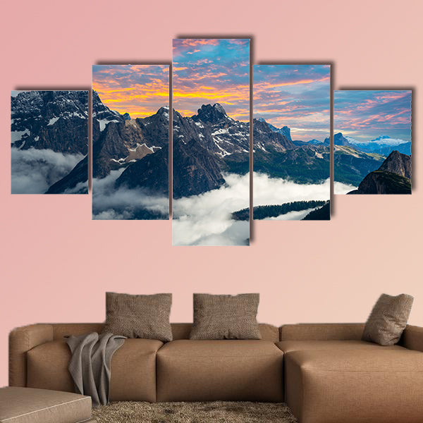 Famous Italian National Park Tre Cime di Lavaredo multi panel canvas wall art