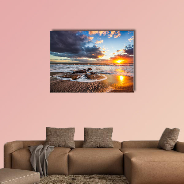 Beautiful cloudscape over the sea, sunrise shot Multi panel canvas wall art