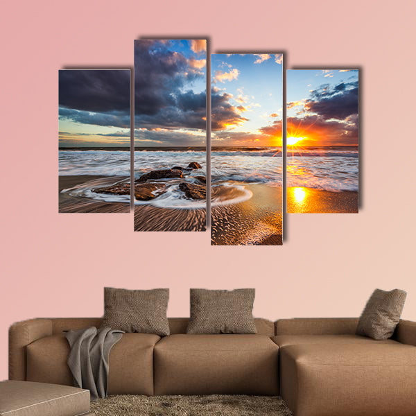 Beautiful cloudscape over the sea, sunrise shot Multi panel canvas wall art