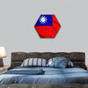 Taiwan Flag hexagonal canvas wall art