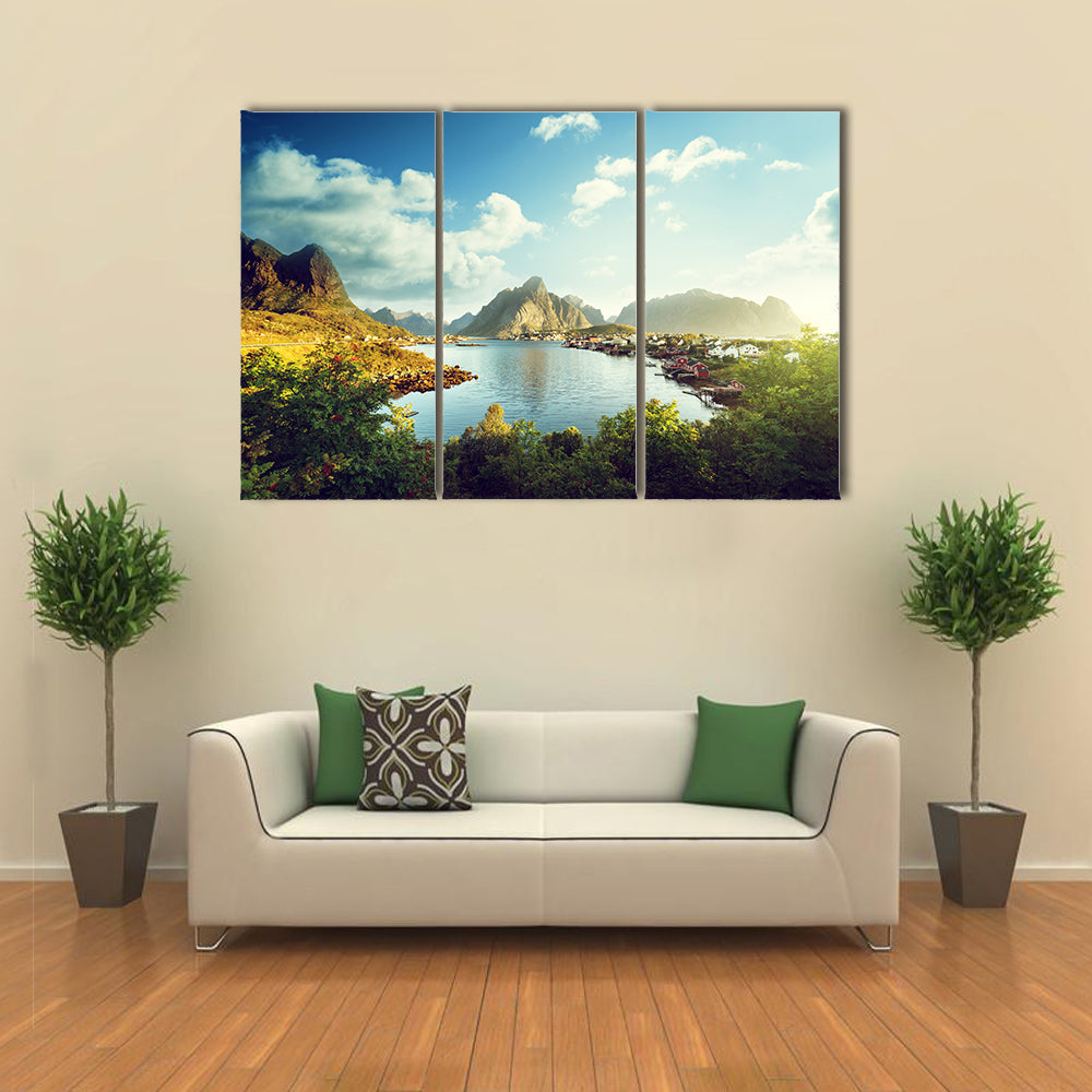 Reine Village, Lofoten Islands, Norway multi panel canvas wall art