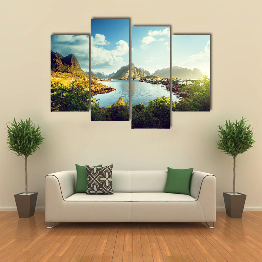 Reine Village, Lofoten Islands, Norway multi panel canvas wall art