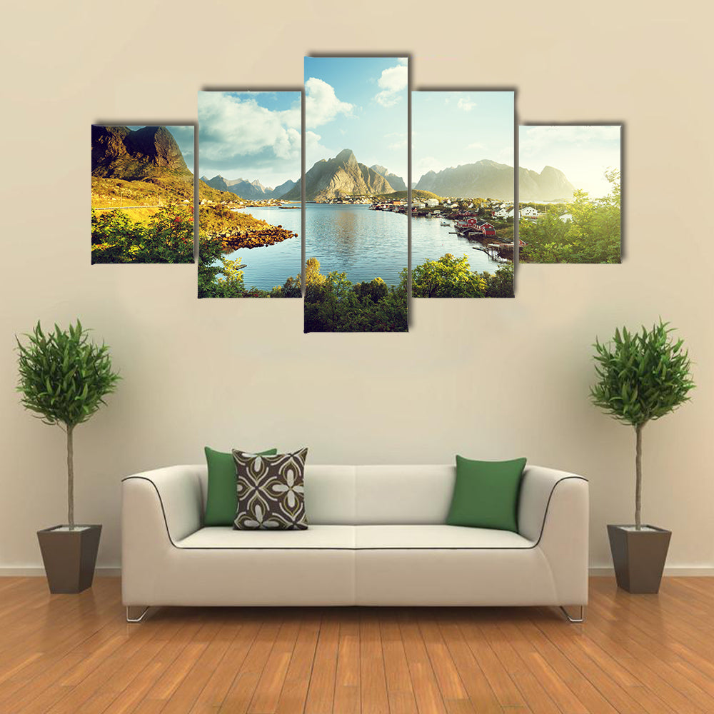 Reine Village, Lofoten Islands, Norway multi panel canvas wall art