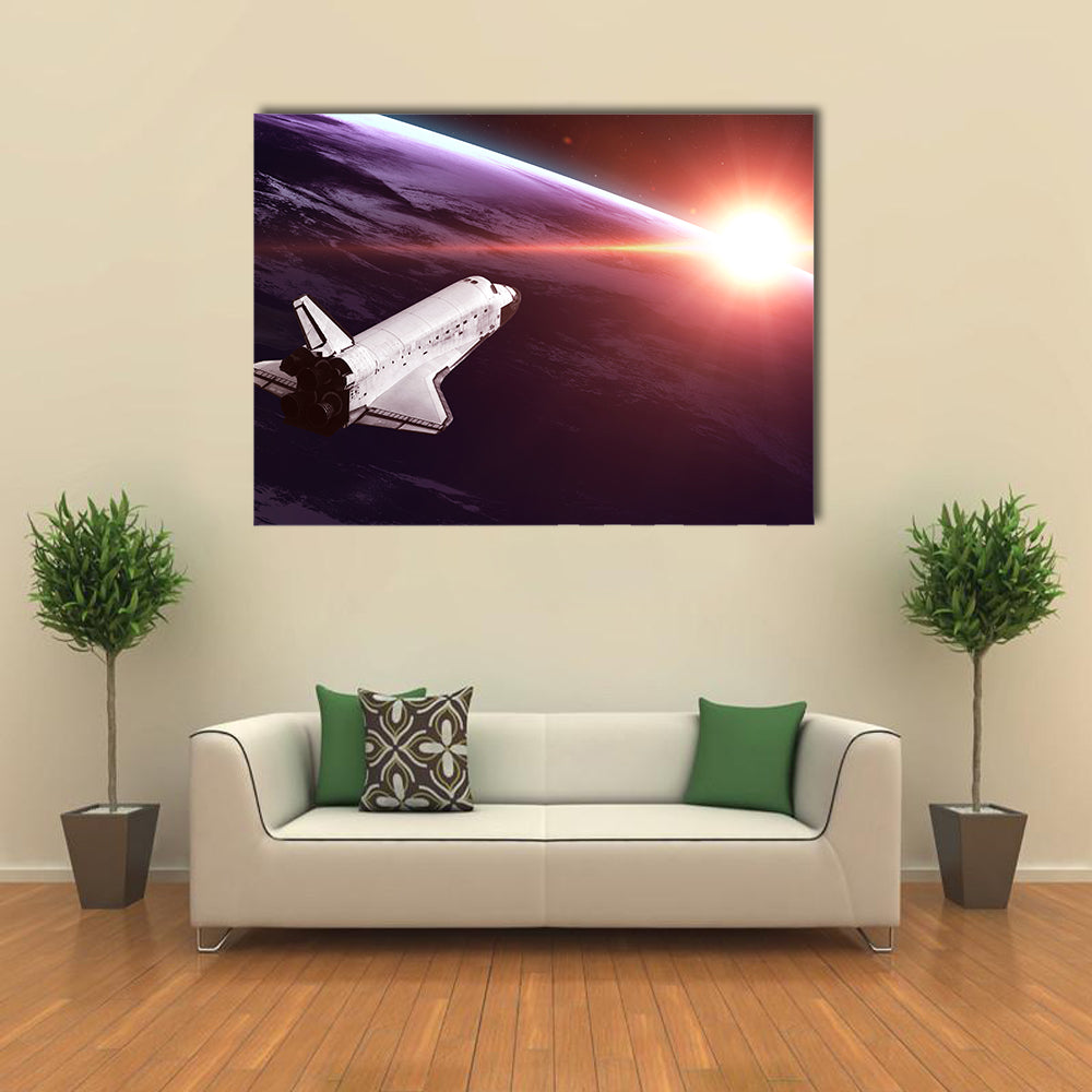 Space Shuttle Taking On A Mission Multi Panel Canvas Wall Art