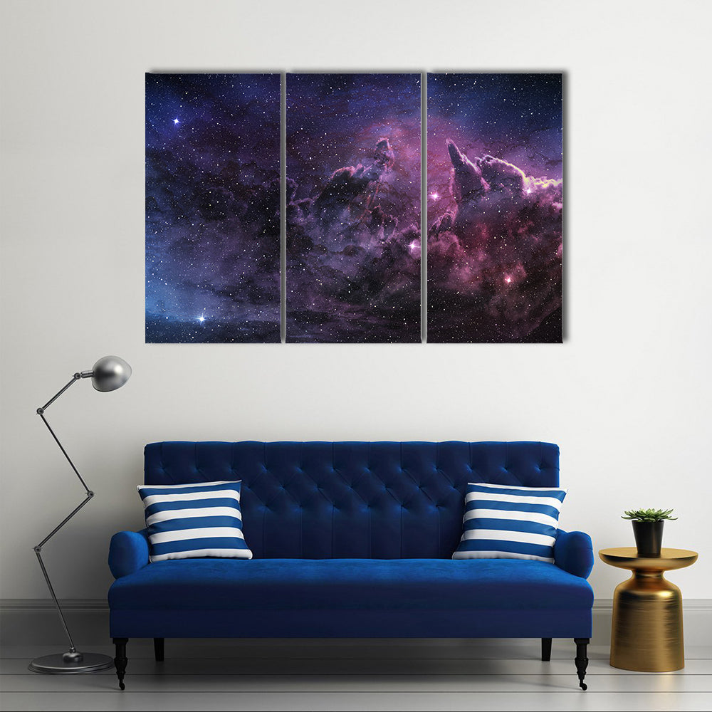 The Cosmic Luster In Nebula Multi Panel Canvas Wall Art