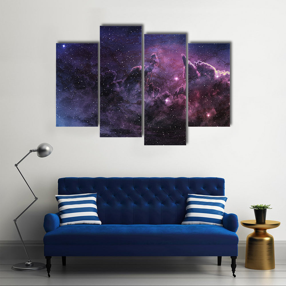 The Cosmic Luster In Nebula Multi Panel Canvas Wall Art