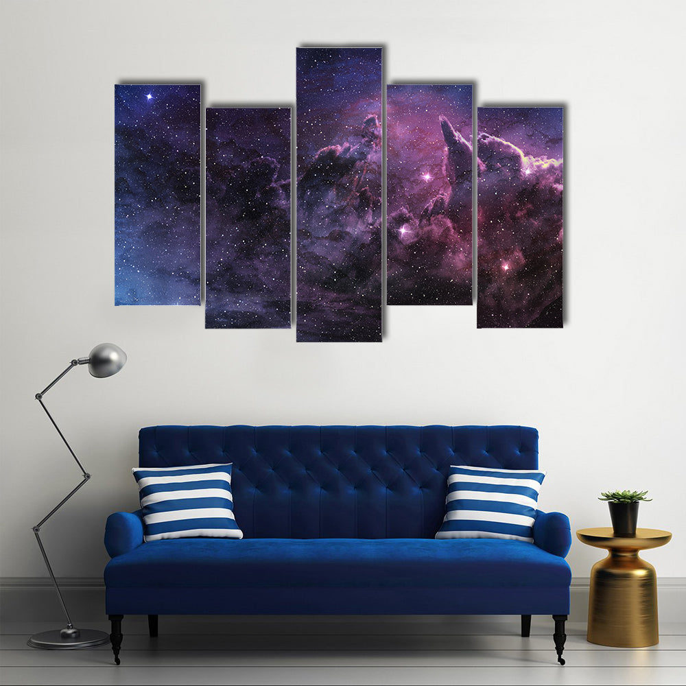 The Cosmic Luster In Nebula Multi Panel Canvas Wall Art