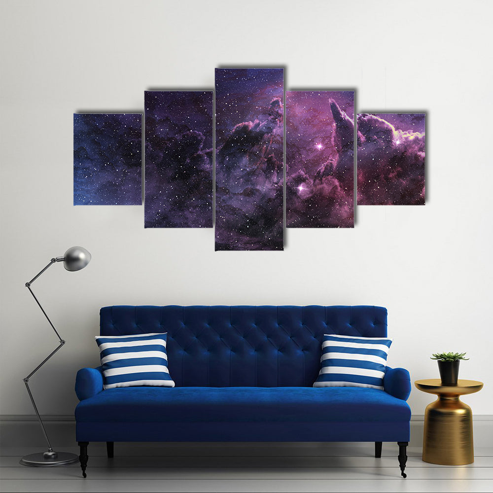 The Cosmic Luster In Nebula Multi Panel Canvas Wall Art