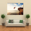 Cliff Jumping into the Ocean at Sunset, Outdoor Adventure Lifestyle Multi Panel Canvas Wall Art