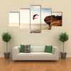 Cliff Jumping into the Ocean at Sunset, Outdoor Adventure Lifestyle Multi Panel Canvas Wall Art