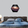 Spiral Galaxy in deep space hexagonal canvas wall art