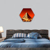 Pyramid on Mars hexagonal canvas wall art