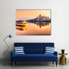 View of Budapest parliament at sunrise, Hungary Multi Panel Canvas Wall Art