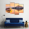 View of Budapest parliament at sunrise, Hungary Multi Panel Canvas Wall Art