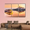 View of Budapest parliament at sunrise, Hungary multi panel canvas wall art