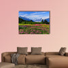 Mendenhall Glacier Viewpoint with Fireweed in bloom. Juneau, Alaska multi panel canvas wall art