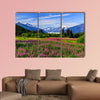 Mendenhall Glacier Viewpoint with Fireweed in bloom. Juneau, Alaska multi panel canvas wall art