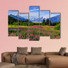 Mendenhall Glacier Viewpoint with Fireweed in bloom. Juneau, Alaska multi panel canvas wall art