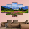 Mendenhall Glacier Viewpoint with Fireweed in bloom. Juneau, Alaska multi panel canvas wall art