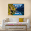 Beautiful view of idyllic colorful autumn scenery with Dachstein mountain Multi panel canvas wall art