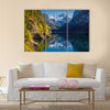 Beautiful view of idyllic colorful autumn scenery with Dachstein mountain Multi panel canvas wall art