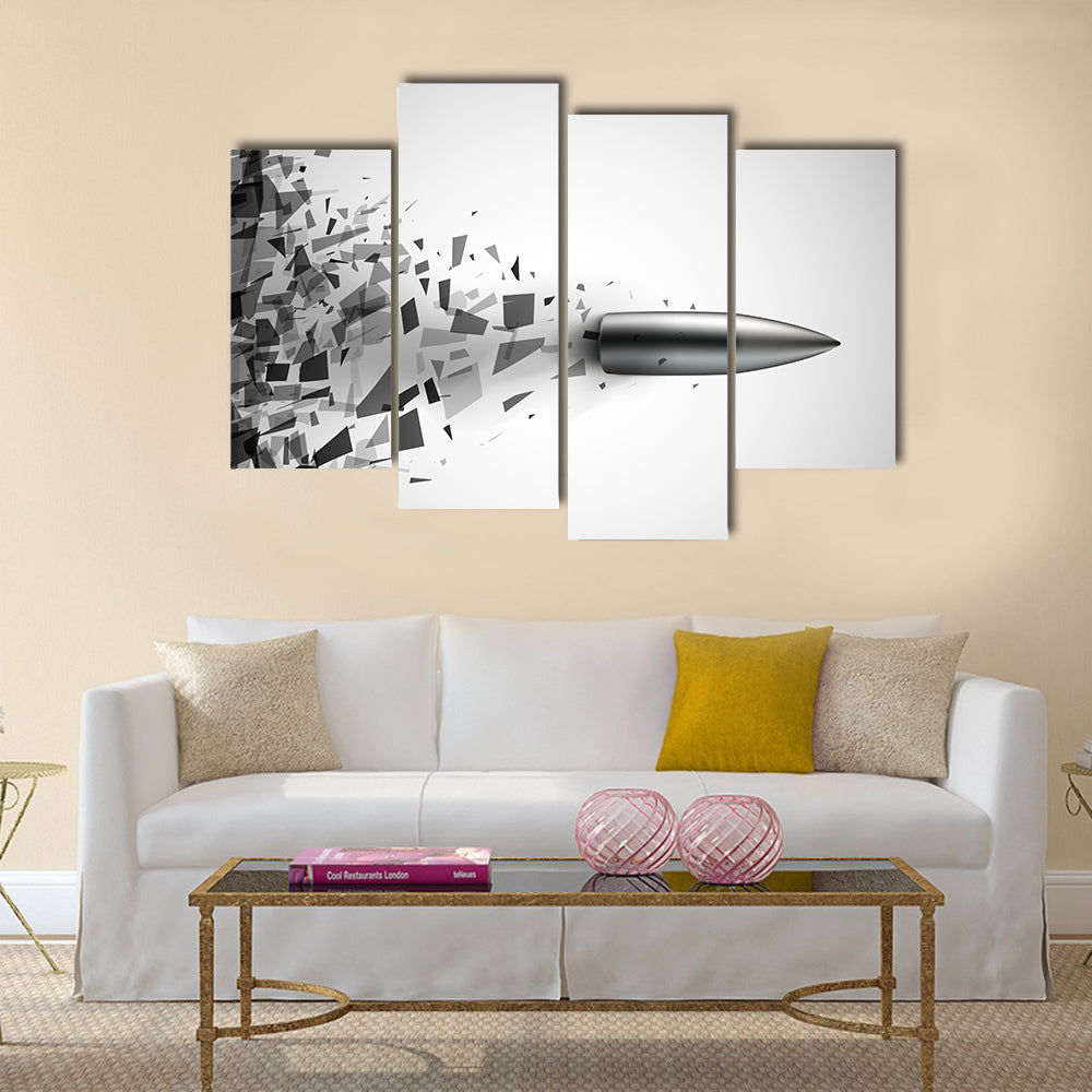 Bullet shot smashed the glass in the splinters. multi panel canvas wall art