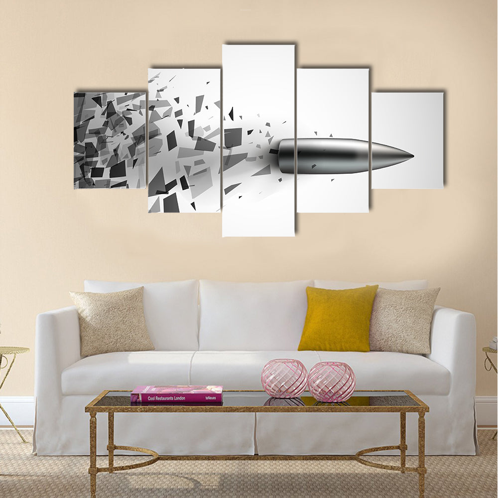Bullet shot smashed the glass in the splinters. multi panel canvas wall art