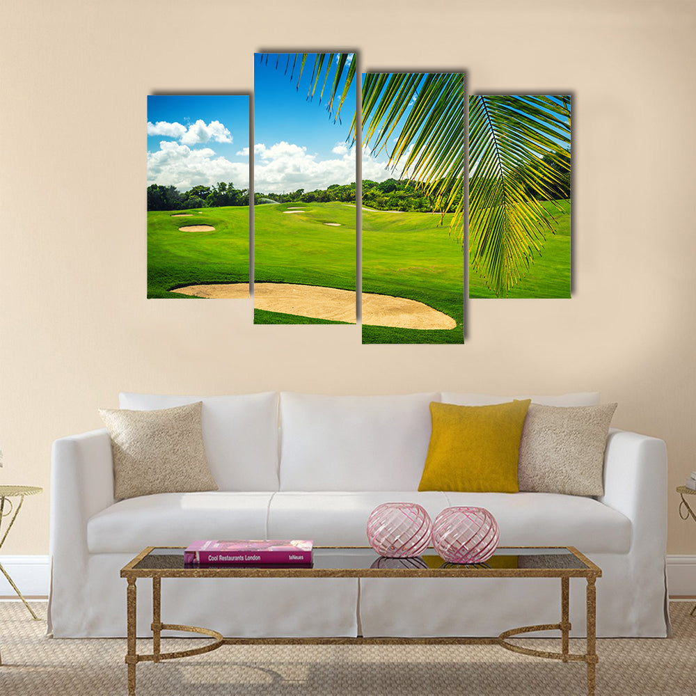 Golf course. Beautiful landscape of a golf court Multi Panel Canvas Wall Art