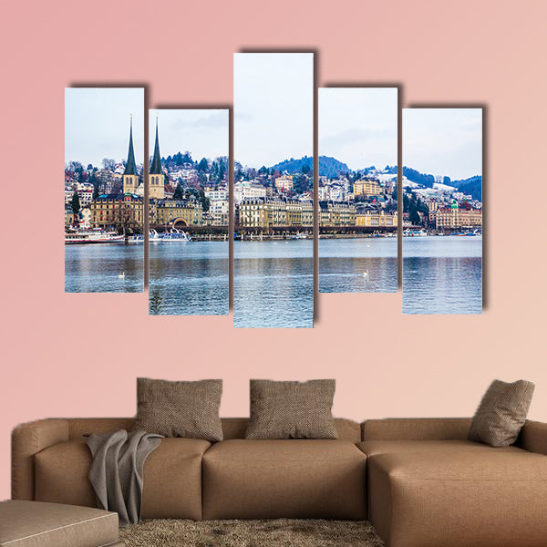 Lucerne cityscape, Switzerland .Multi panel canvas wall art