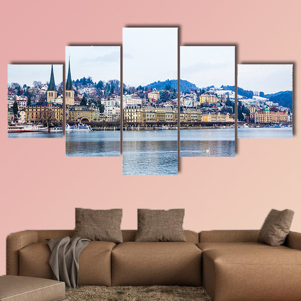 Lucerne cityscape, Switzerland .Multi panel canvas wall art