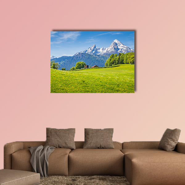 Idyllic landscape in the Alps multi panel canvas wall art