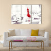 Red pawn chess wins against white pawns multi panel canvas wall art