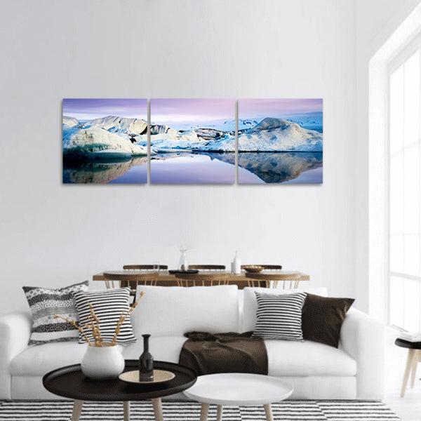 Reflection in southeast iceland panoramic canvas wall art.