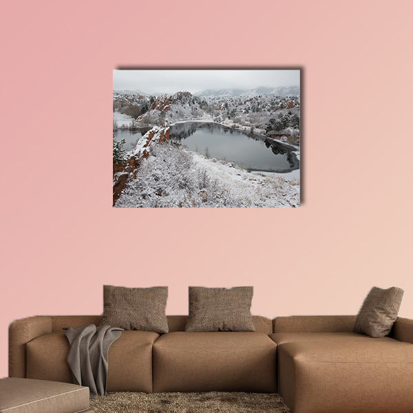 Red Rock Canyon after a fresh snowfall Multi panel canvas wall art