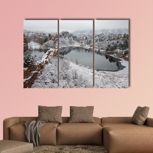 Red Rock Canyon after a fresh snowfall Multi panel canvas wall art