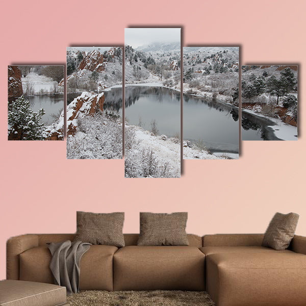 Red Rock Canyon after a fresh snowfall Multi panel canvas wall art