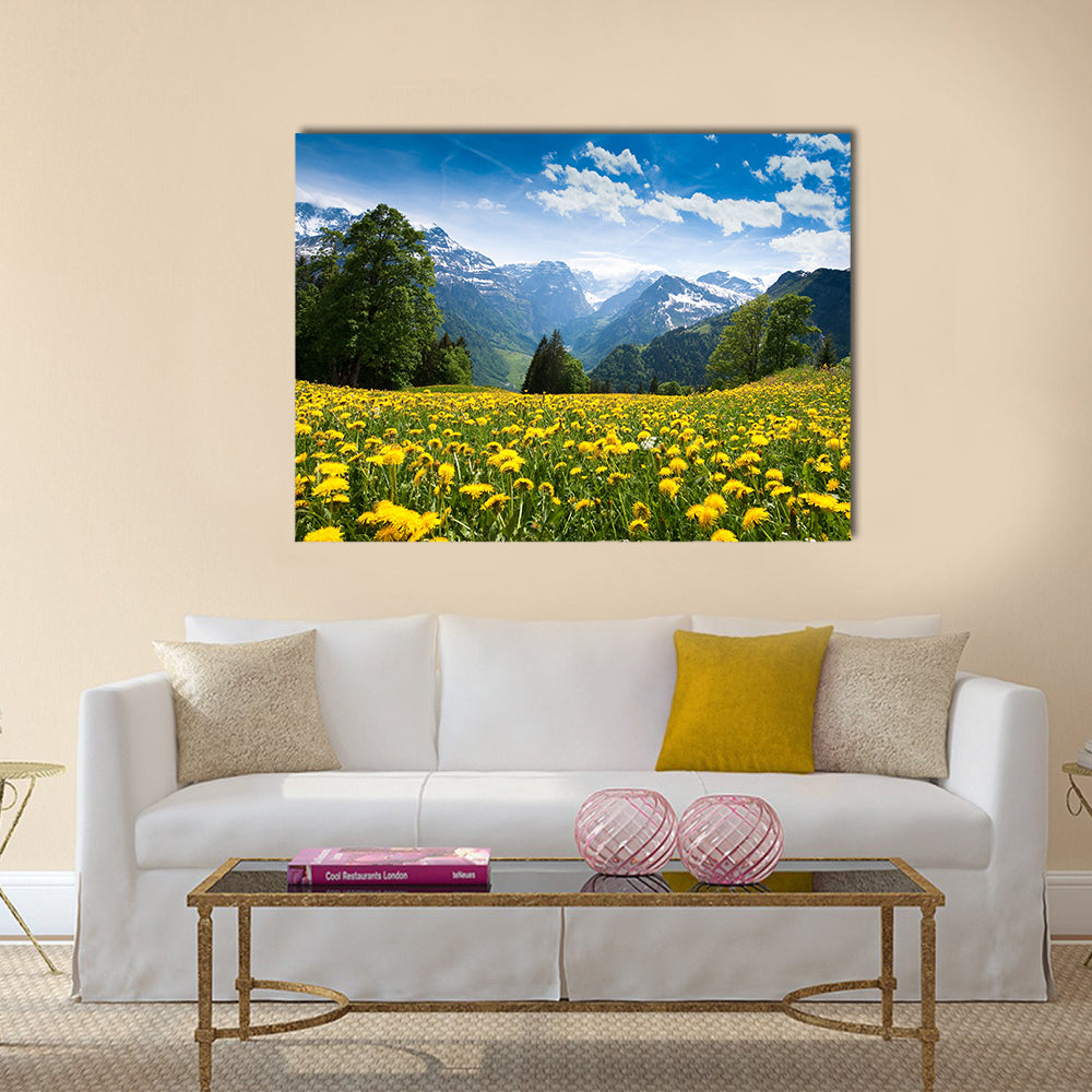 Scenic view from Braunwald (Switzerland) multi panel canvas wall art