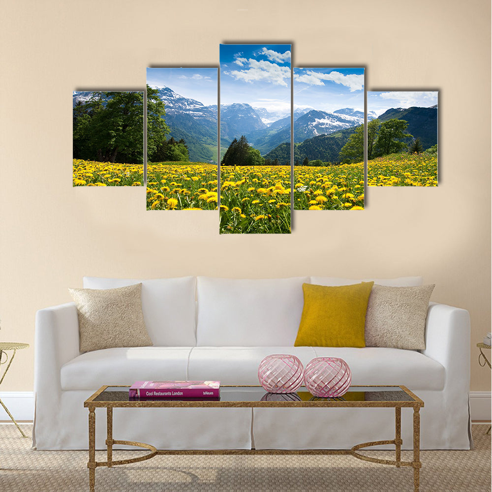 Scenic view from Braunwald (Switzerland) multi panel canvas wall art