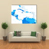 Central America map - highly detailed vector illustration multi panel canvas wall art