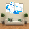 Central America map - highly detailed vector illustration multi panel canvas wall art