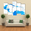 Central America map - highly detailed vector illustration multi panel canvas wall art