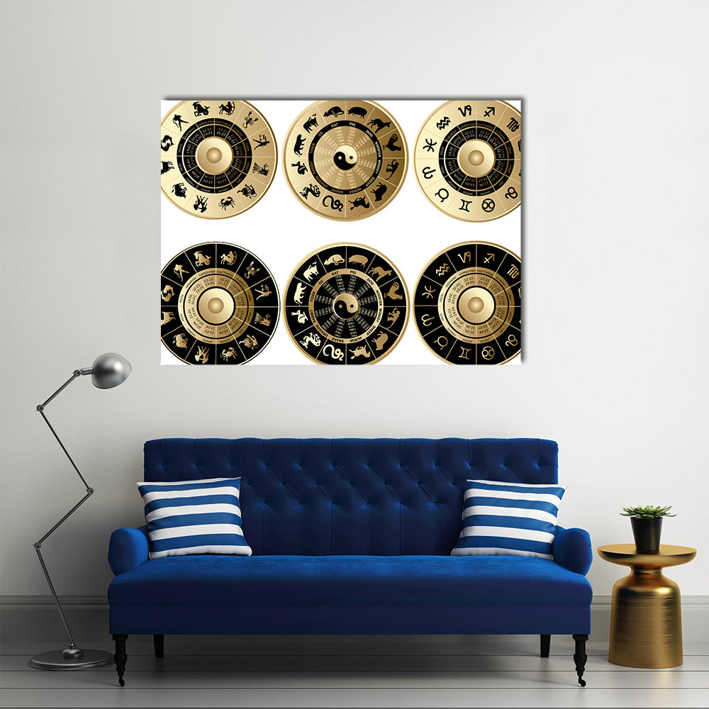 Bunch Of Horoscope Multi Panel Canvas Wall Art