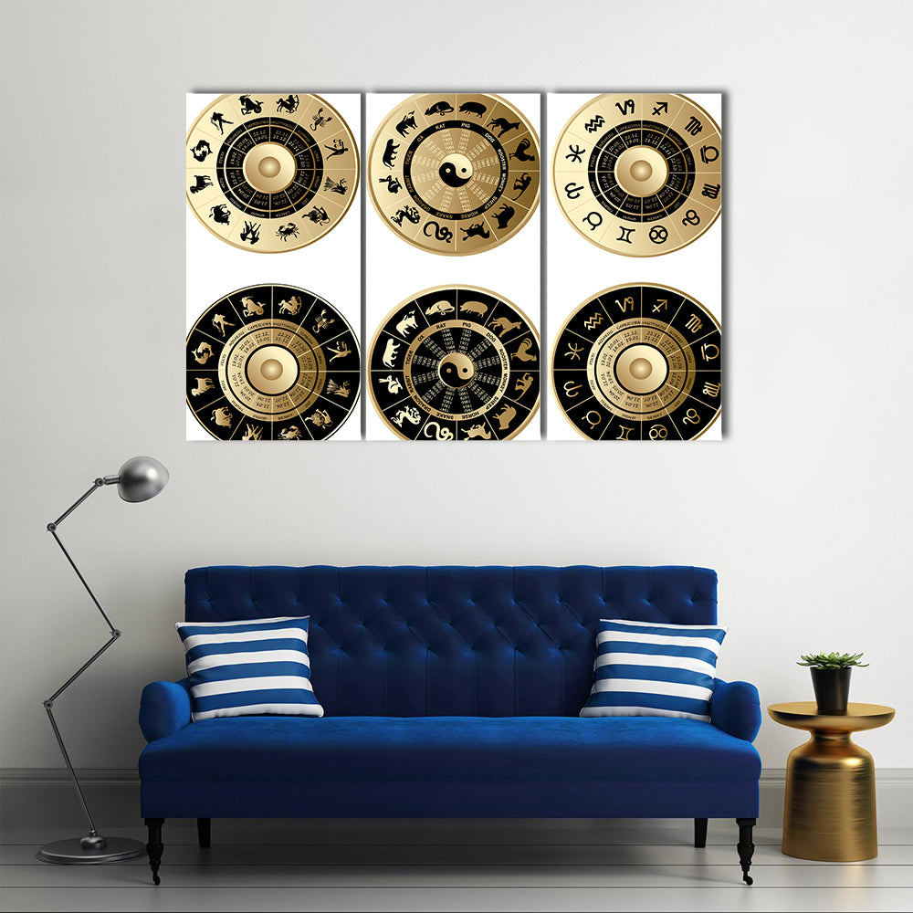 Bunch Of Horoscope Multi Panel Canvas Wall Art