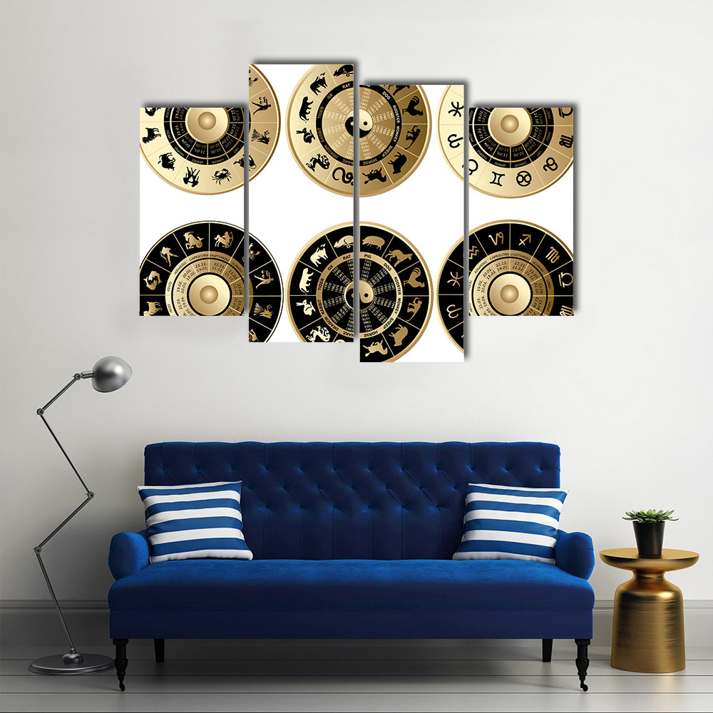 Bunch Of Horoscope Multi Panel Canvas Wall Art