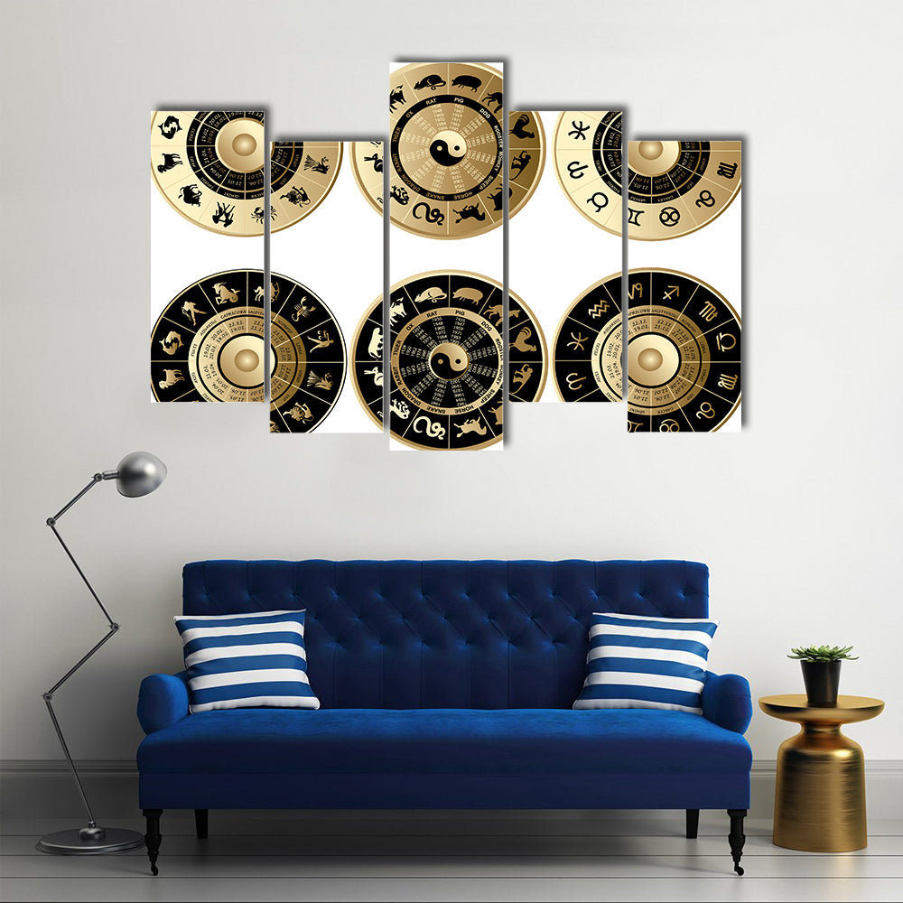 Bunch Of Horoscope Multi Panel Canvas Wall Art