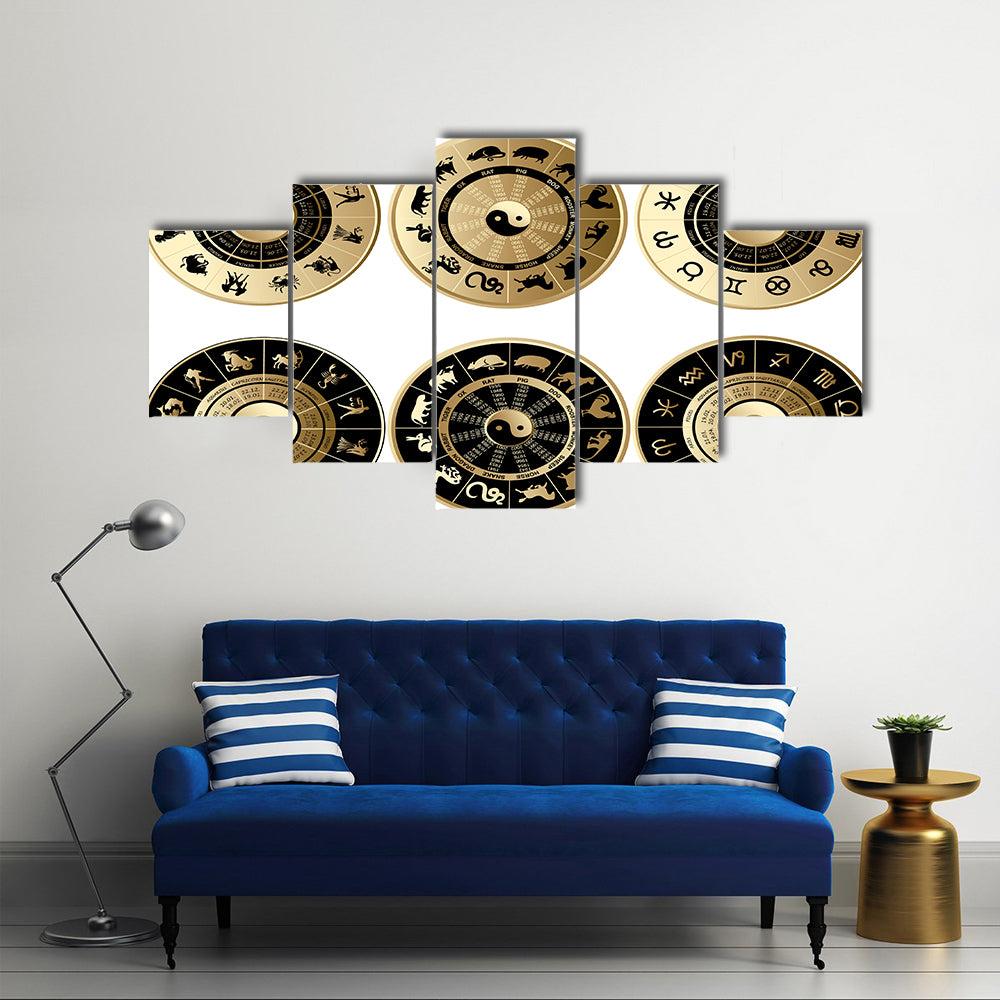 Bunch Of Horoscope Multi Panel Canvas Wall Art
