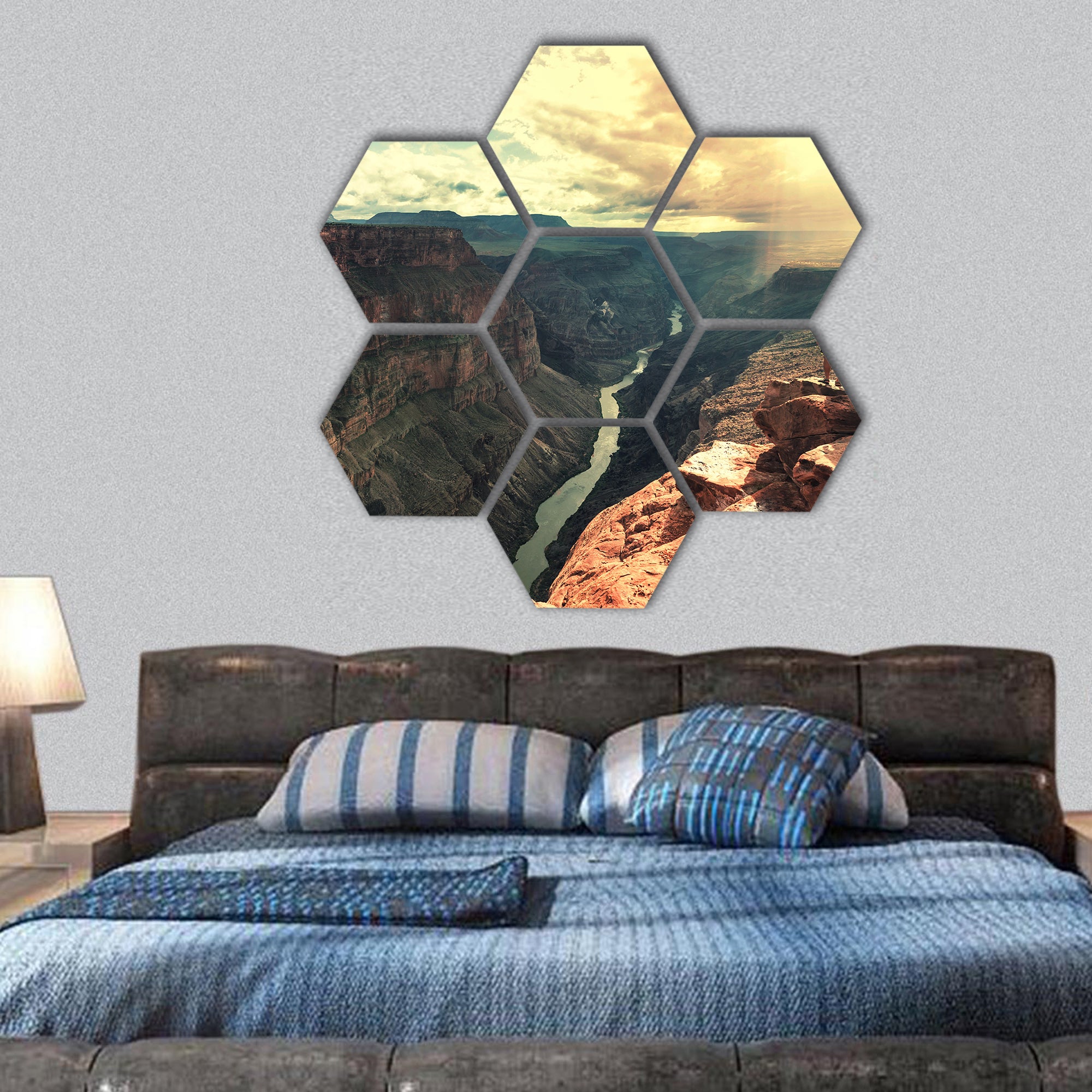 Grand Canyon landscapes hexagonal canvas wall art