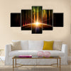 Planet with aurora Multi panel canvas wall art